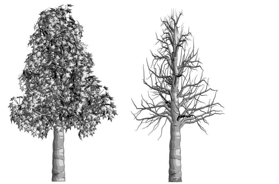 clipstudio用【3D】街路樹 (2種類・2カラー)