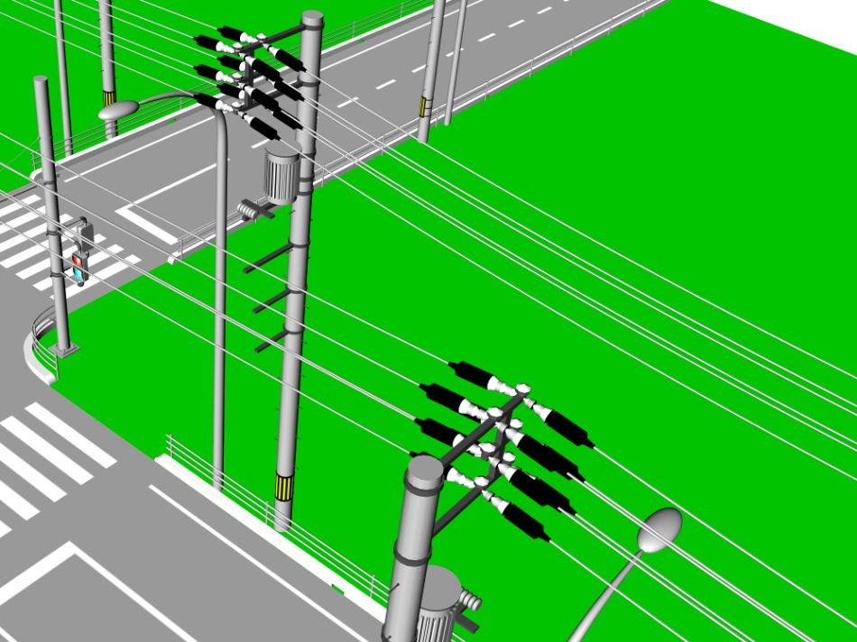 clipstudio用【3D】交差点(電柱・街灯付き)