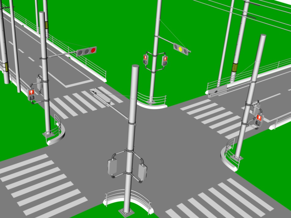 clipstudio用【3D】交差点(電柱・街灯付き)