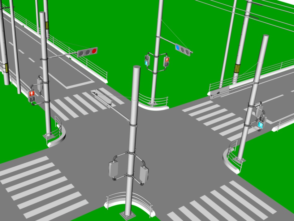 clipstudio用【3D】交差点(電柱・街灯付き)