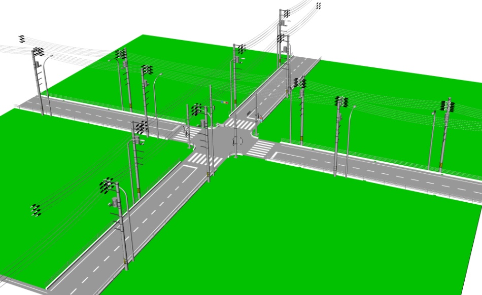 clipstudio用【3D】交差点(電柱・街灯付き)