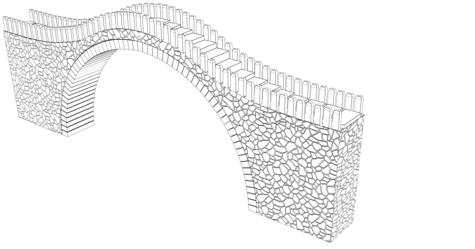 clipstudio用【3D】アーチ式石橋