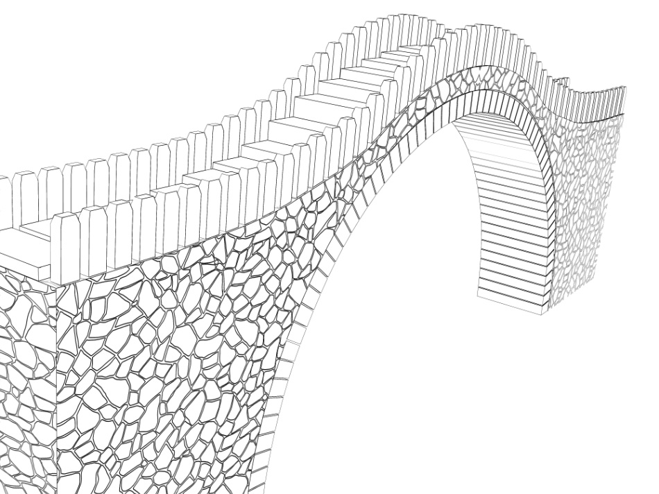 clipstudio用【3D】アーチ式石橋