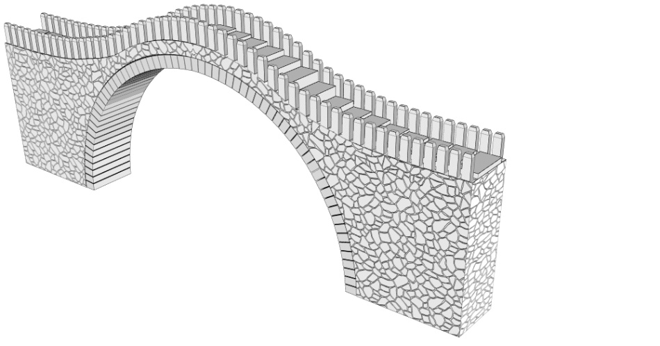 clipstudio用【3D】アーチ式石橋