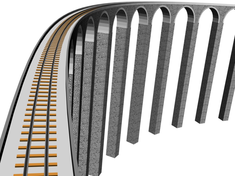 clipstudio用【3D】鉄道橋(直線・カーブ)