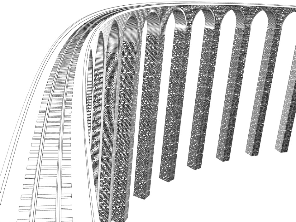 clipstudio用【3D】鉄道橋(直線・カーブ)