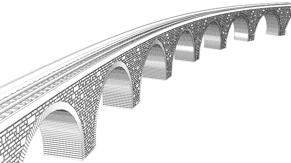 clipstudio用【3D】鉄道橋(直線・カーブ)