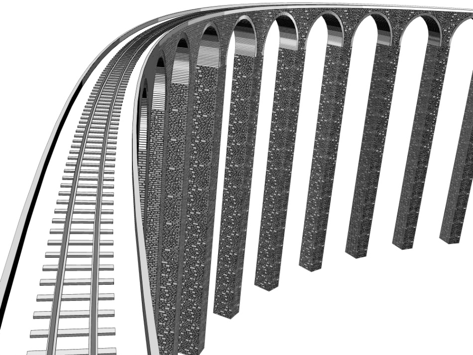 clipstudio用【3D】鉄道橋(直線・カーブ)