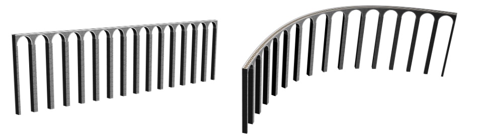 clipstudio用【3D】鉄道橋(直線・カーブ)