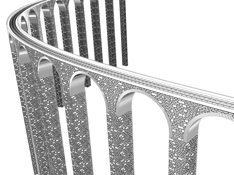 clipstudio用【3D】鉄道橋(直線・カーブ)