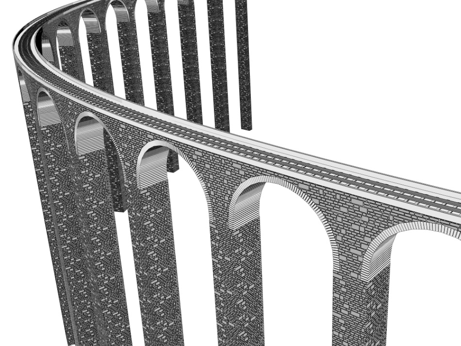 clipstudio用【3D】鉄道橋(直線・カーブ)