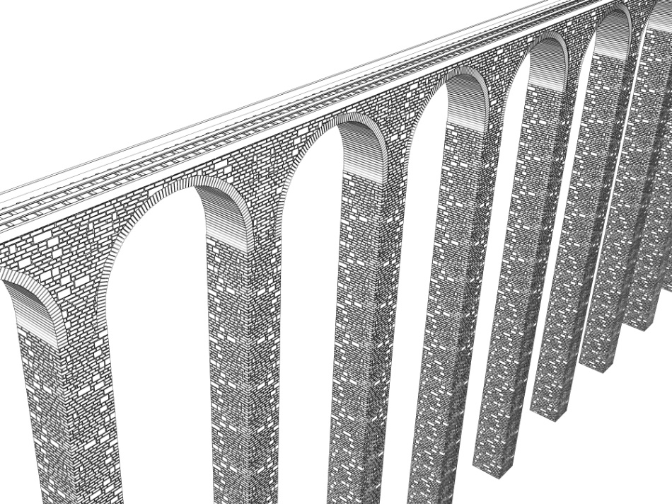 clipstudio用【3D】鉄道橋(直線・カーブ)