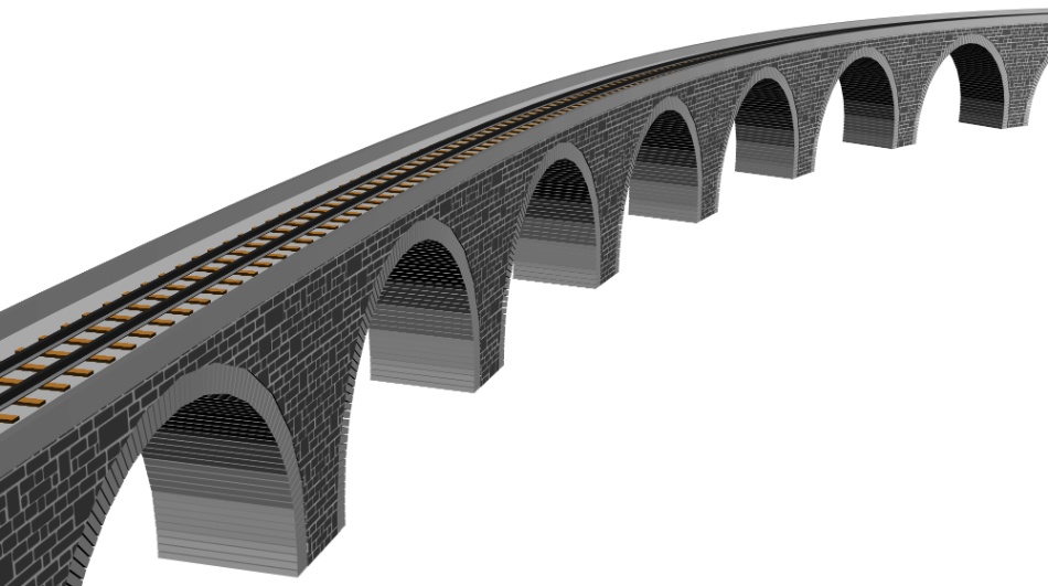clipstudio用【3D】鉄道橋(直線・カーブ)