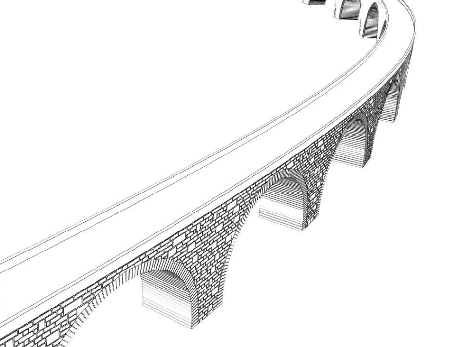 clipstudio用【3D】鉄道橋(直線・カーブ)