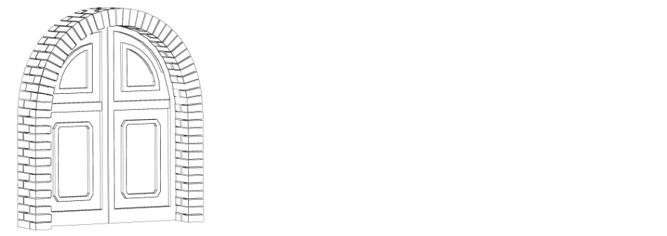 clipstudio用【3D】レンガの塀 (鉄扉つき)