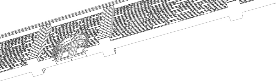 clipstudio用【3D】レンガの塀 (鉄扉つき)