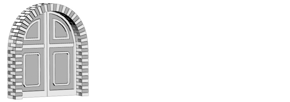 clipstudio用【3D】レンガの塀 (鉄扉つき)