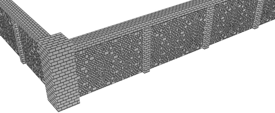 clipstudio用【3D】レンガの塀 (鉄扉つき)