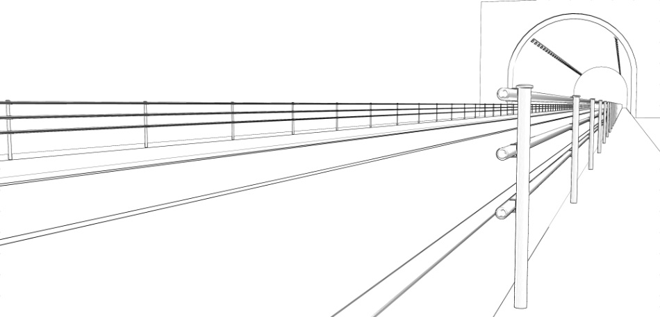 clipstudio用【3D】トンネル&道路(直線・カーブ)