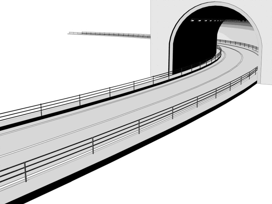 clipstudio用【3D】トンネル&道路(直線・カーブ)