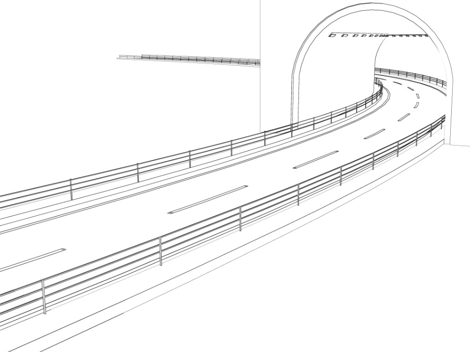 clipstudio用【3D】トンネル&道路(直線・カーブ)