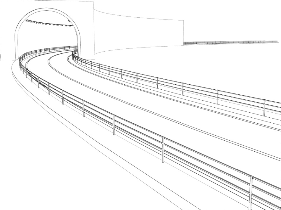 clipstudio用【3D】トンネル&道路(直線・カーブ)
