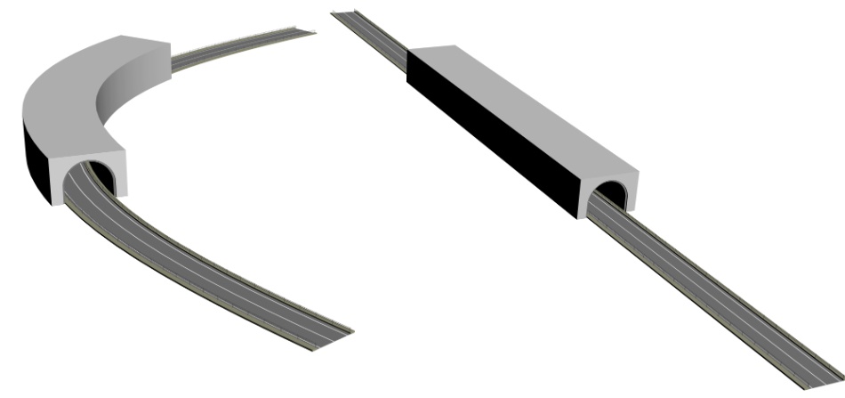 clipstudio用【3D】トンネル&道路(直線・カーブ)