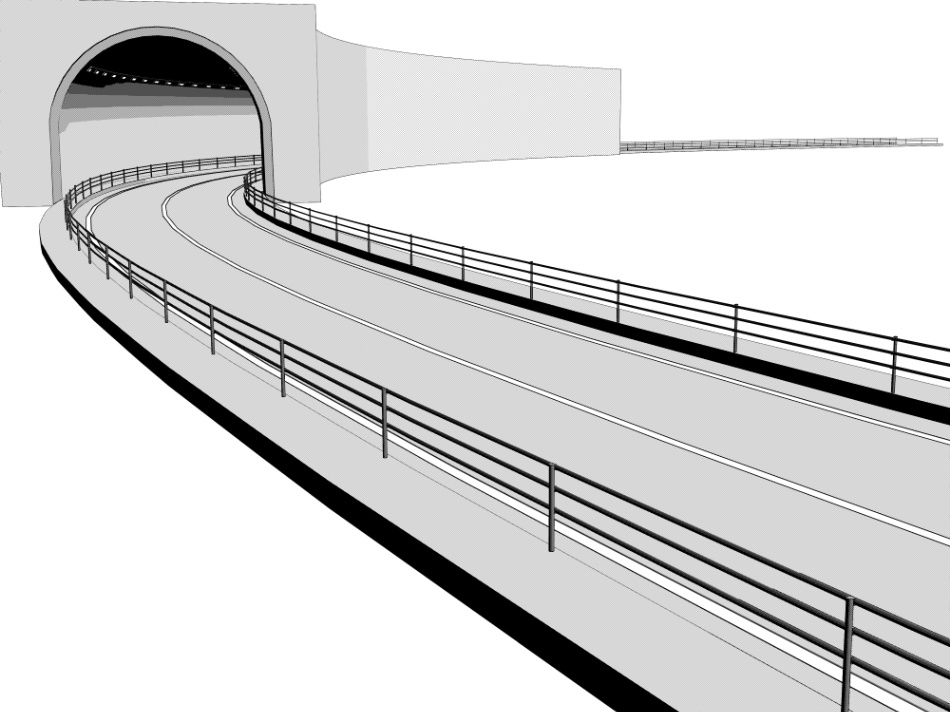 clipstudio用【3D】トンネル&道路(直線・カーブ)