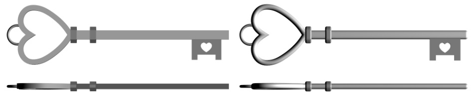 clipstudio用【3D】ハート型のアンティーク鍵