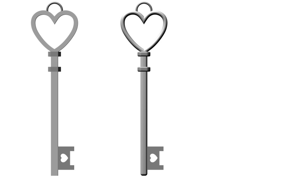 clipstudio用【3D】ハート型のアンティーク鍵