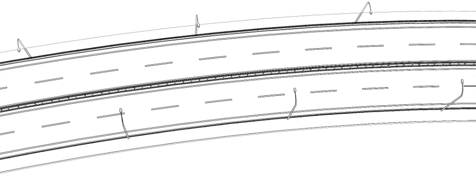 clipstudio用【3D】片側2車線道路(カーブ&直線)