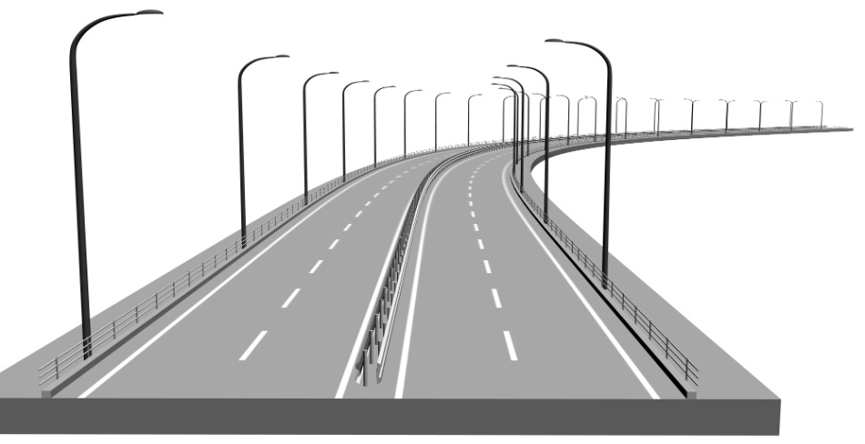 clipstudio用【3D】片側2車線道路(カーブ&直線)