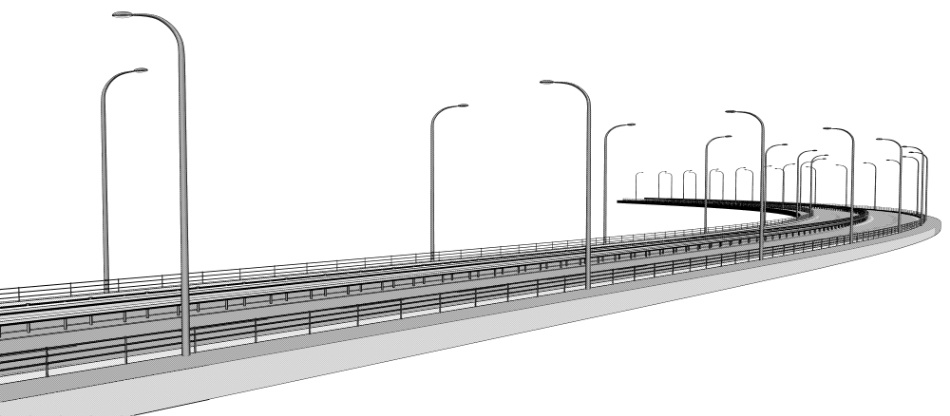 clipstudio用【3D】片側2車線道路(カーブ&直線)