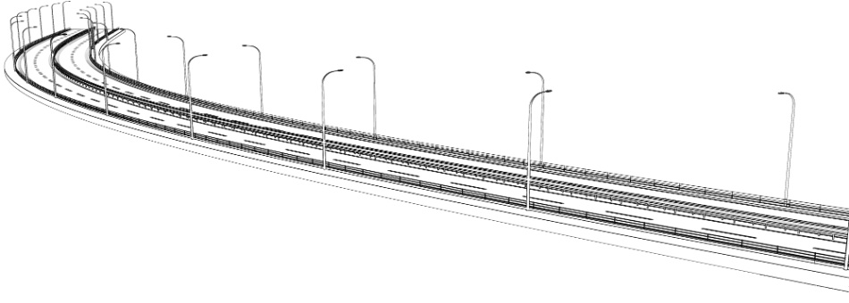 clipstudio用【3D】片側2車線道路(カーブ&直線)