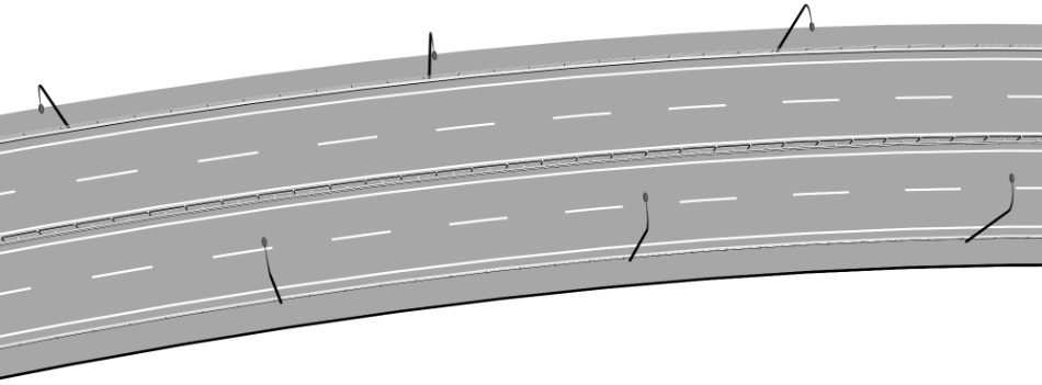 clipstudio用【3D】片側2車線道路(カーブ&直線)