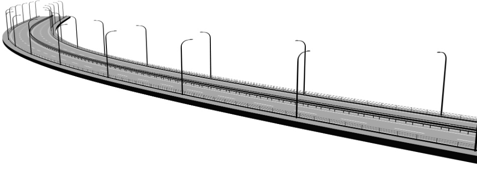 clipstudio用【3D】片側2車線道路(カーブ&直線)
