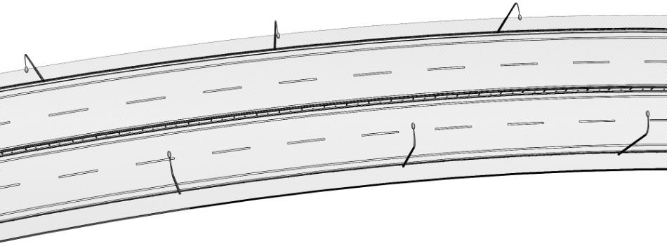 clipstudio用【3D】片側2車線道路(カーブ&直線)