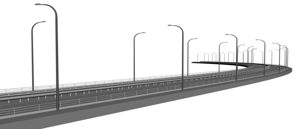 clipstudio用【3D】片側2車線道路(カーブ&直線)