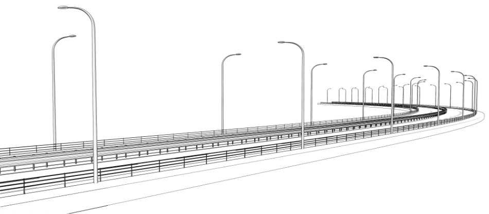 clipstudio用【3D】片側2車線道路(カーブ&直線)