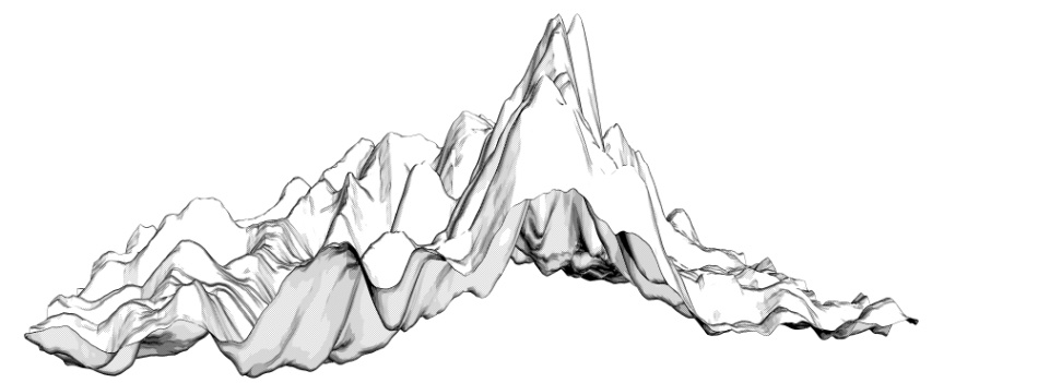 clipstudio用【3D】ちょっと険しい山々