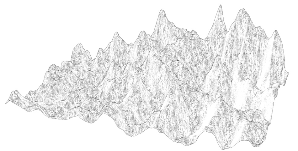 clipstudio用【3D】ちょっと険しい山々