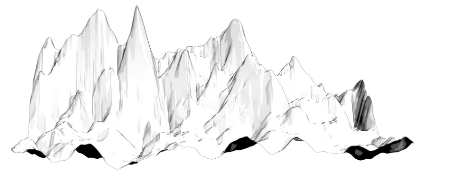 clipstudio用【3D】ちょっと険しい山々