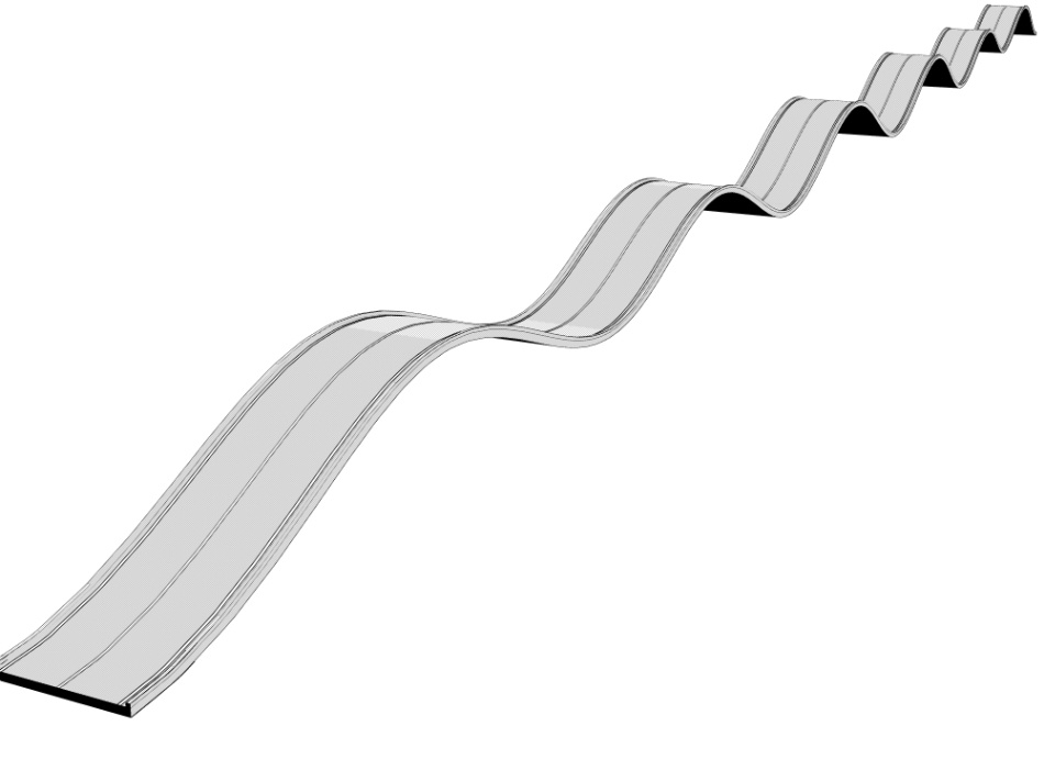 clipstudio用【3D】波打つ道路(イエローライン&破線)