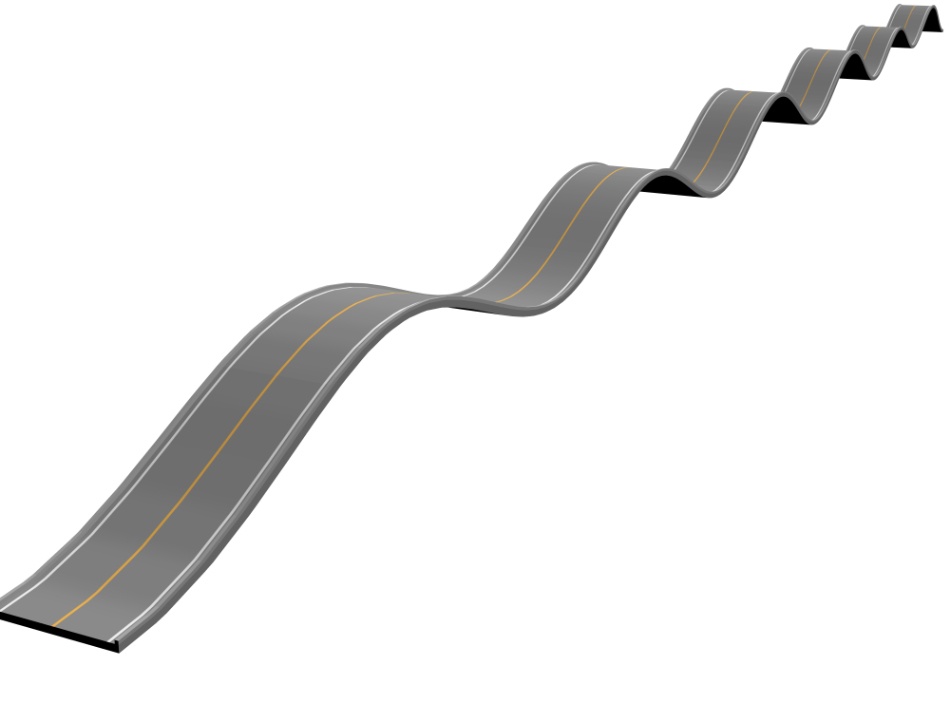 clipstudio用【3D】波打つ道路(イエローライン&破線)