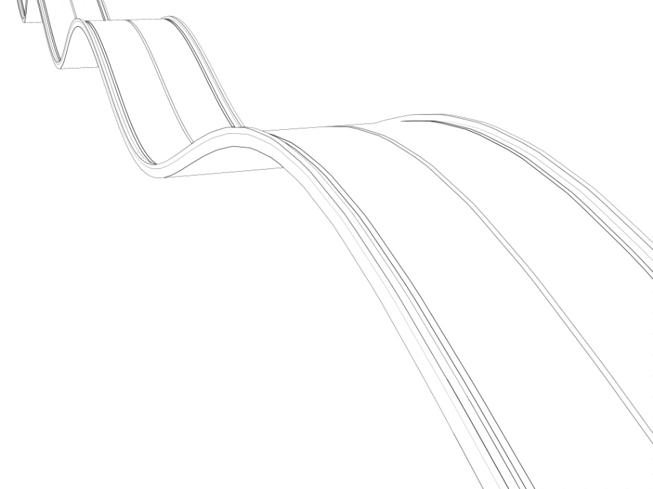 clipstudio用【3D】波打つ道路(イエローライン&破線)