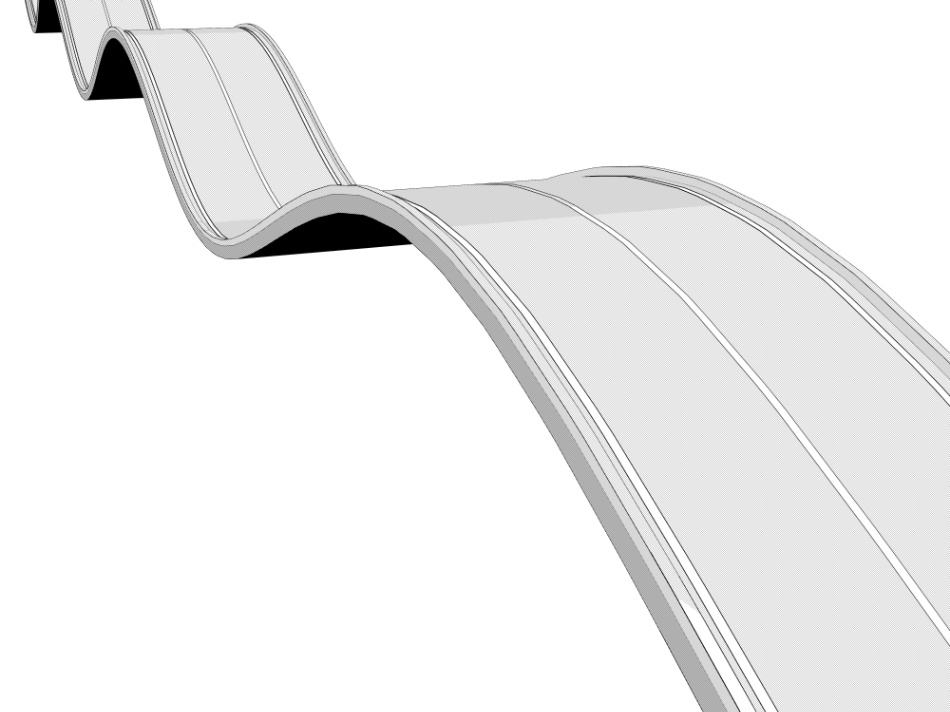 clipstudio用【3D】波打つ道路(イエローライン&破線)