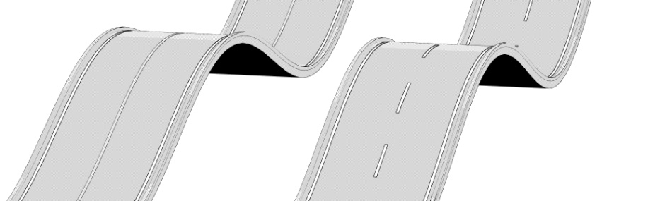 clipstudio用【3D】波打つ道路(イエローライン&破線)