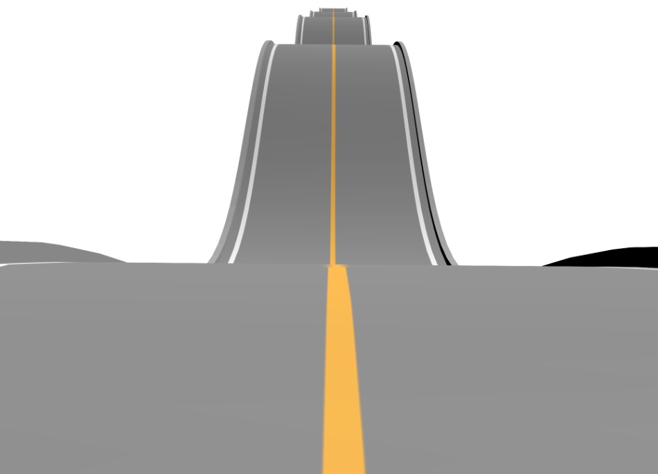 clipstudio用【3D】波打つ道路(イエローライン&破線)