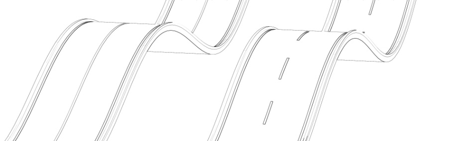 clipstudio用【3D】波打つ道路(イエローライン&破線)