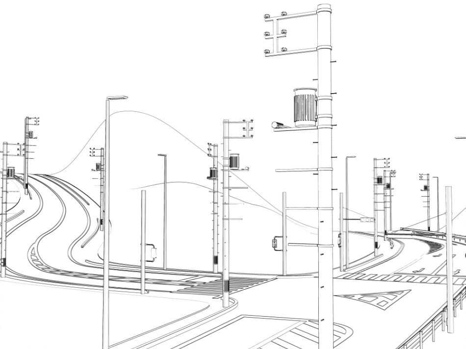 clipstudio用【3D】三叉路(山地&平地)